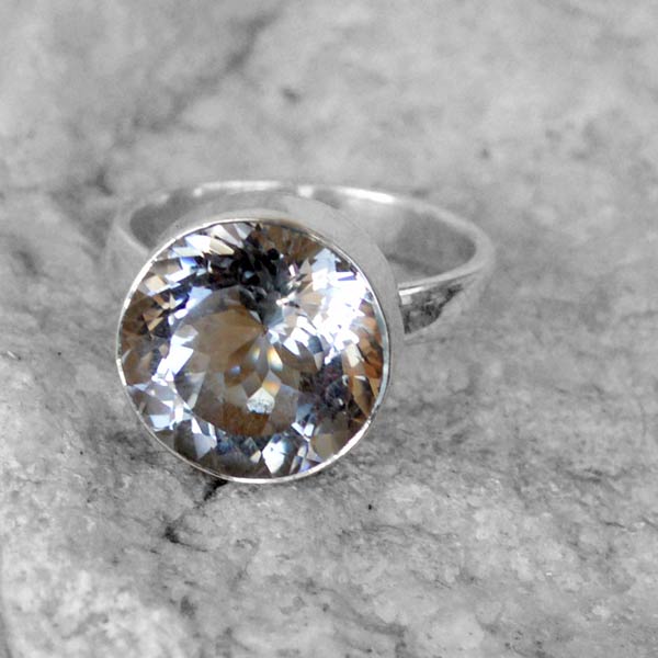 Crystal Gem Stone 925 Sterling Original Silver Ring