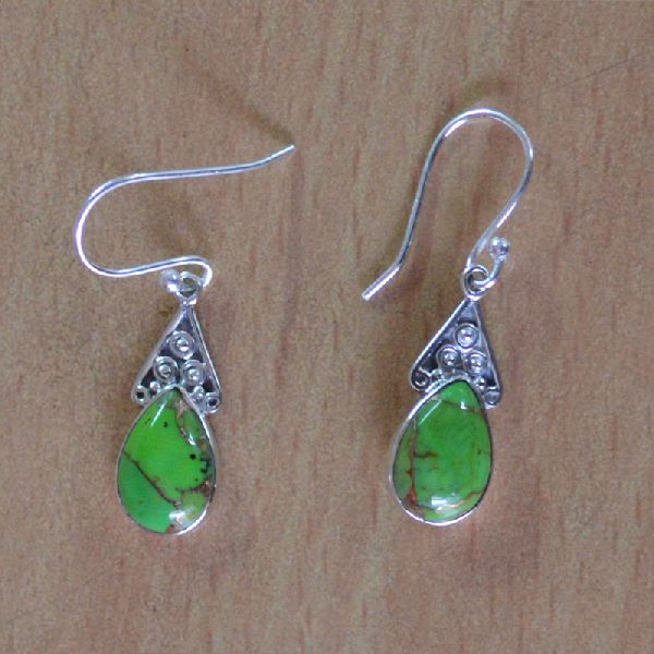 Green Copper Turquoise Earring