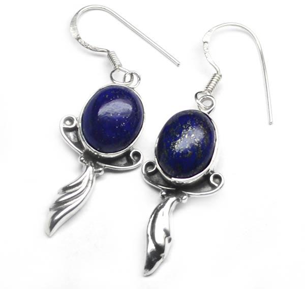 Lapis Lazuli Gem Stone Sterling Original Silver Earring
