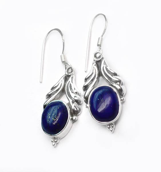 Lapis Lazuli Gem Stone 925 Sterling Original Silver Earring