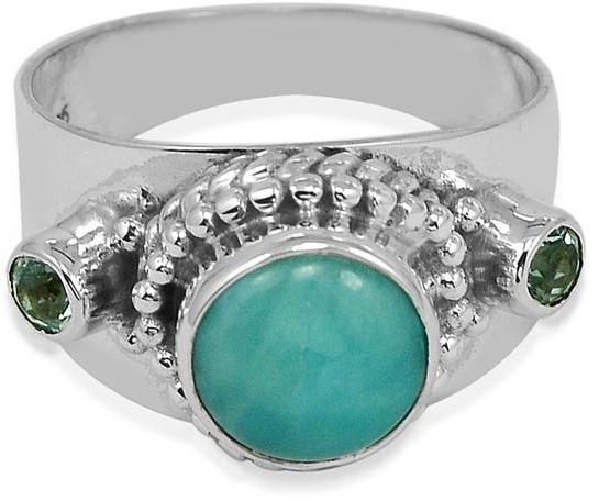 Larimar, Blue Topaz Gemstone 925 Sterling Silver Ring