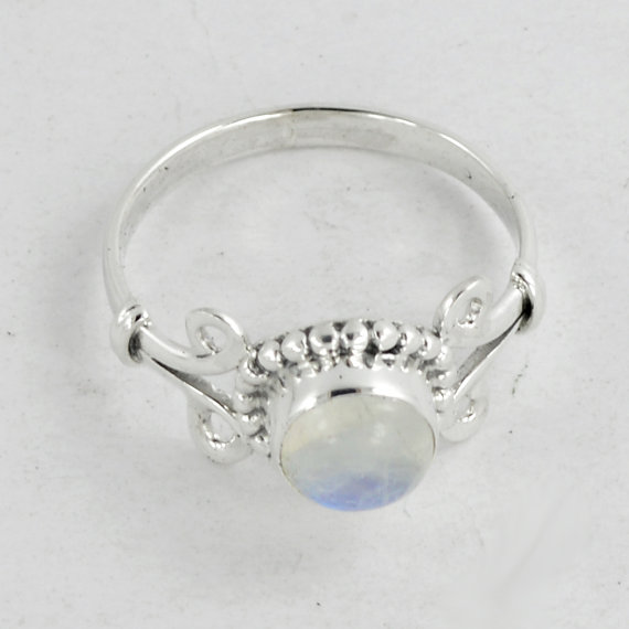 Solid  925 Sterling Silver Rainbow Gemstone Ring