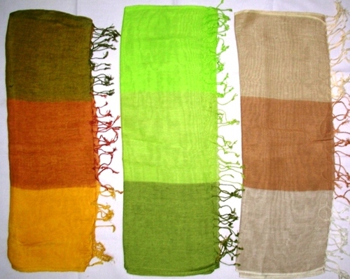 Linen Scarves, Size : 50 x 180 cms + tassels