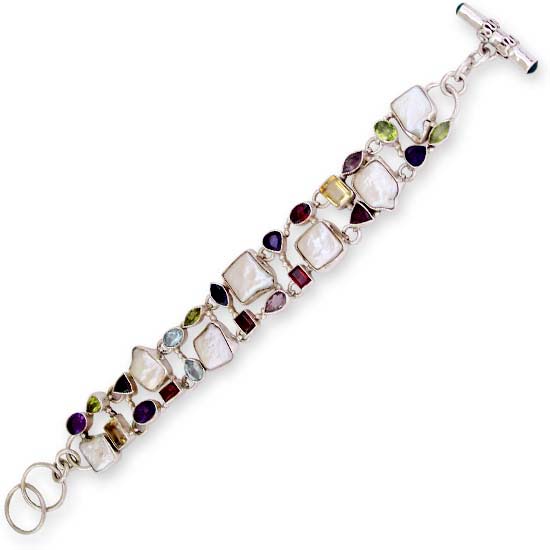 Silver Gemstone Bracelet Sgb-07