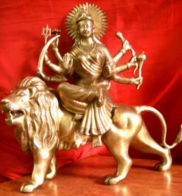 Brass Durga Maa statue