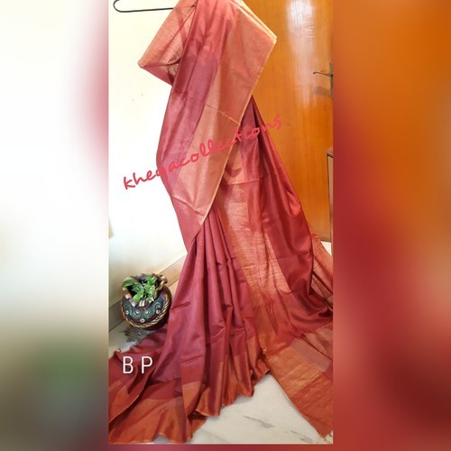 Muga Tussar Silk Sarees, Occasion : Party wear