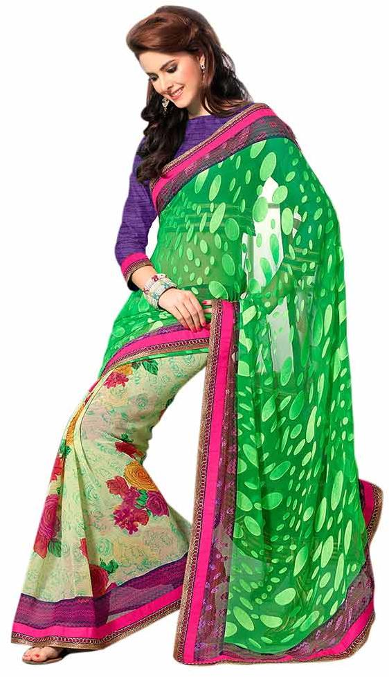 Surya Lifestyle Bright Rama Colored Viscose Saree