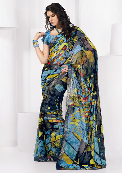 Simple Elegant Printed Saree Collection