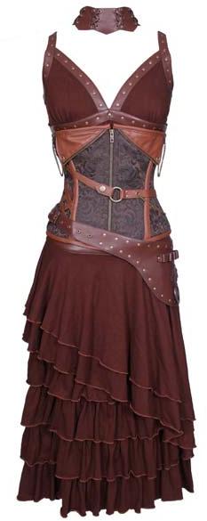 Victothik Steampunk Underbust Corset Dress