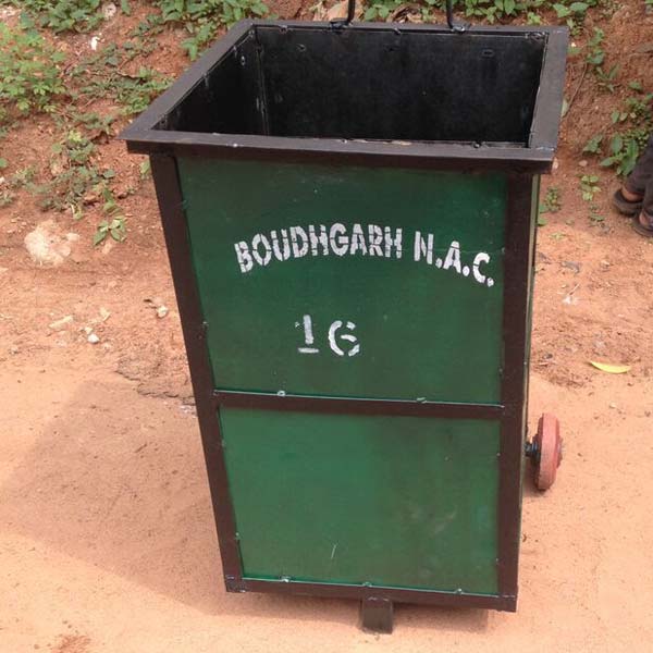 Rectangular M.S. S.S. Iron Dustbin, for Commercial, Size : 15x15x12inch
