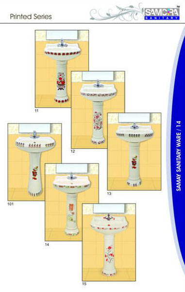 Printed Series Pedestal Wash Basins