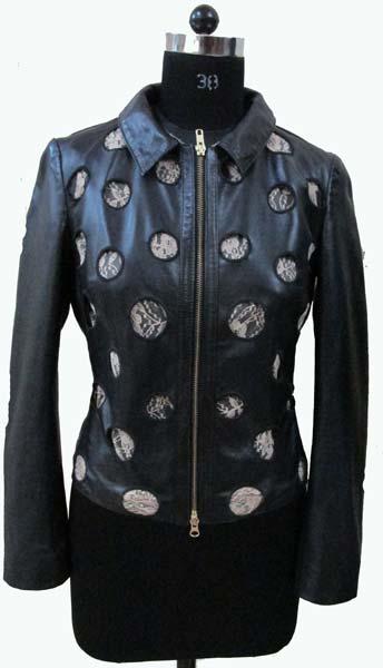 Ladies Leather Embroidered Jackets