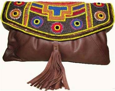 Ladies Leather Ethnic Clutch