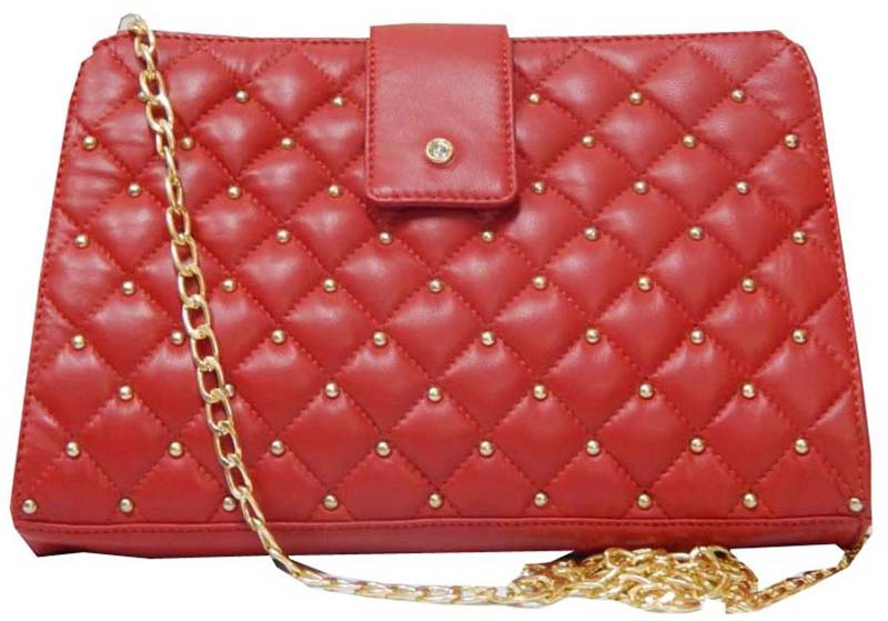 Ladies Leather Studded Handbag