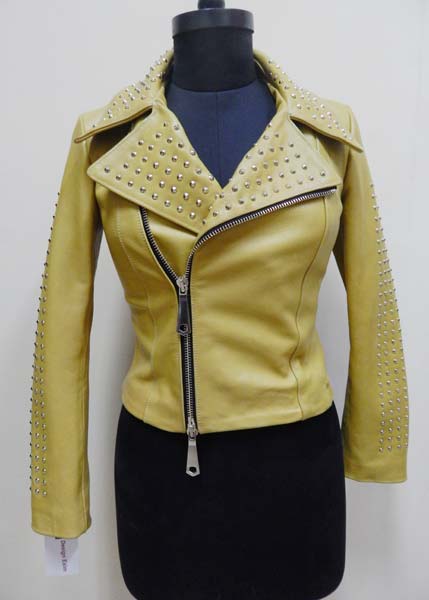 Ladies Leather Studded Jackets at Best Price in Noida | Design Exim