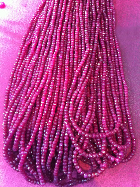 Round Ruby Beads Necklace