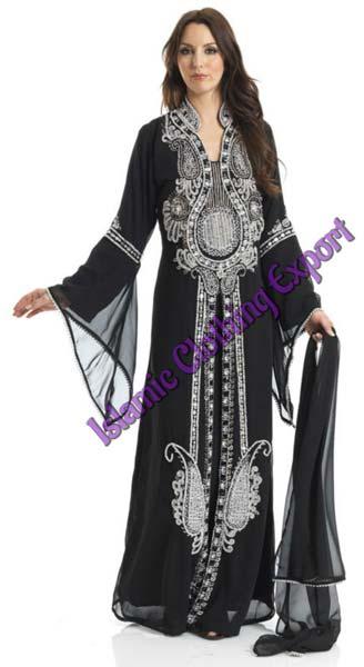 ISLAMIC CLOTHING CHIFFON POLYSTER Arabic Kaftan, Size : LARGE