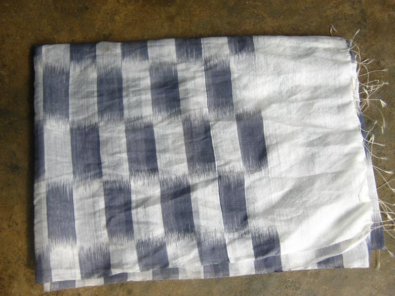 Silk Cotton Ikat Fabric