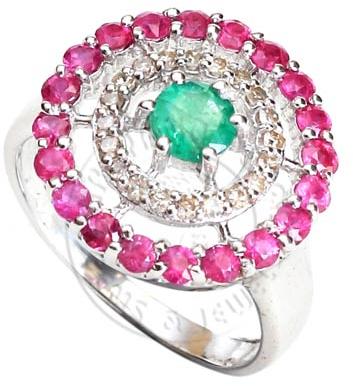 Uncut Diamond, Ruby Finger Ring, Emerald Finger Ring