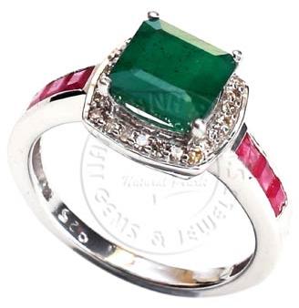 Uncut Diamond, Ruby Finger Ring, Emerald Finger Ring