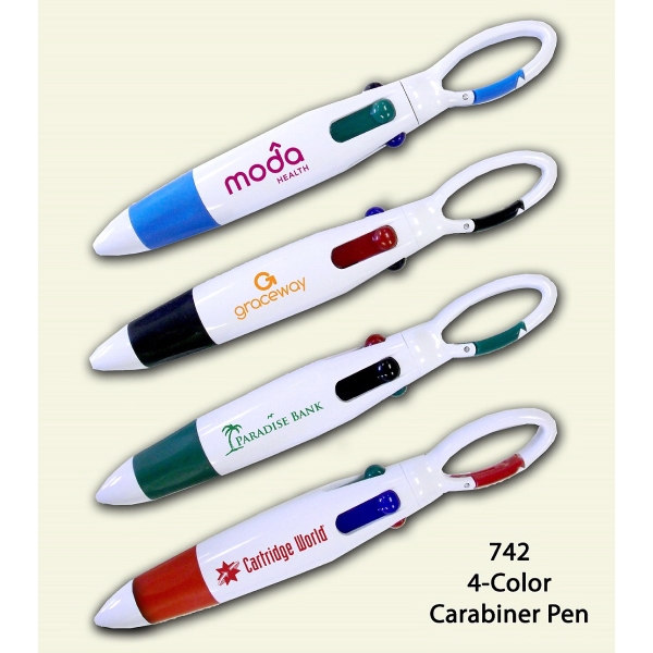 4 Color Carabiner Ballpoint Pen