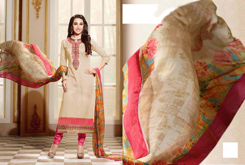 Beige pink beautiful salwar suit