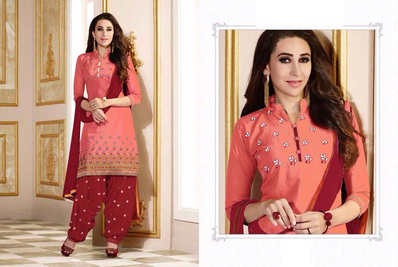 Peach Red Beautiful Salwar Suit