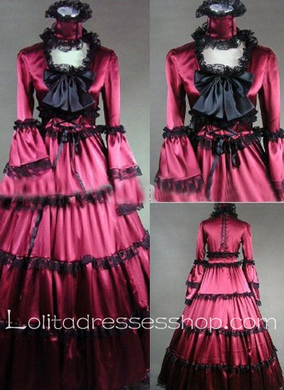Bow and Lace Decoration Red Aristocratic Lolita Dress