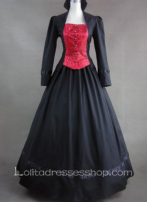 Lace Decoration High Collar Gothic Victorian Lolita Dress