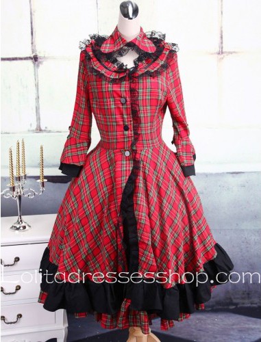 Lattice Long Sleeve Classic Lolita Dress