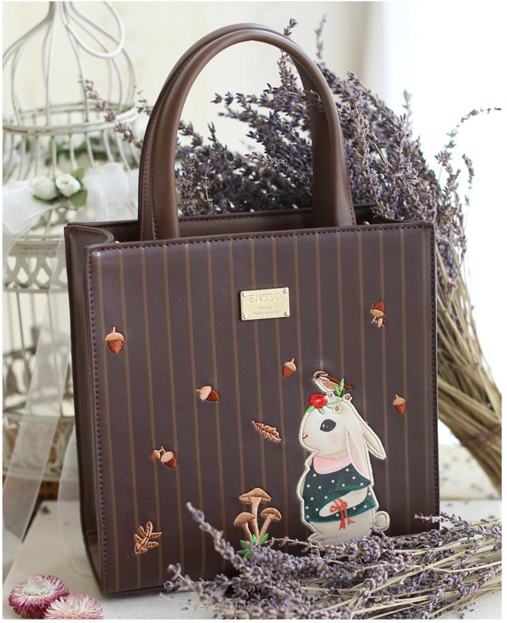 Lovely Retro Embroidered Rabbit Handbag