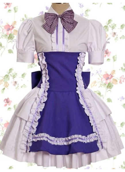 Lovely Sweet Turndown Collar Empire Knee-length Cotton Lolita Dress