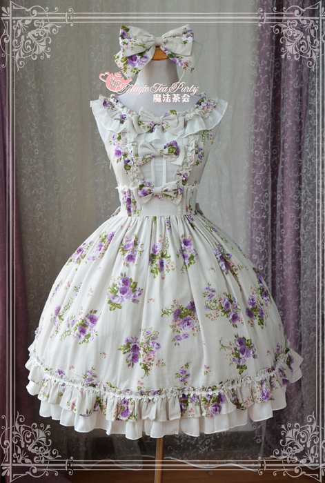 Purple Flowers Printed Lolita JSK Dress