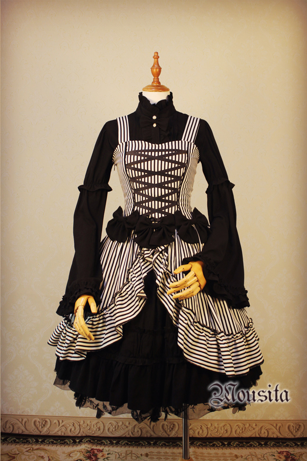 Mousita -Gothic Stripe Lolita JSK Dress