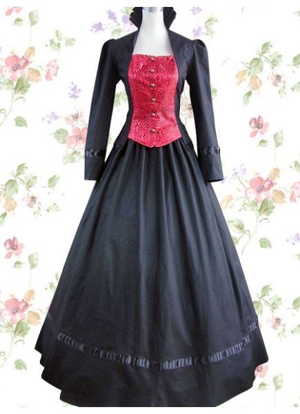 Square Long Sleeves Floor-length Button Ruffles Classic Lolita Dress
