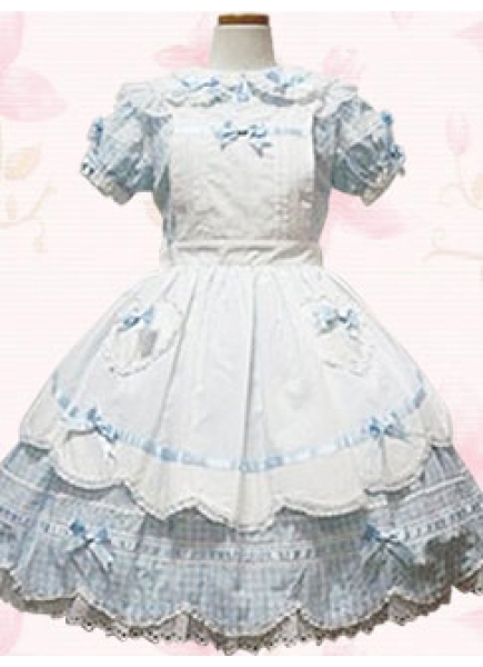Turndown Collar Short Sleeves Cotton Sweet Lolita Dress