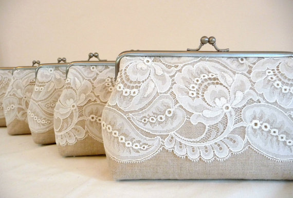 Lace Bridesmaid Clutch Gift