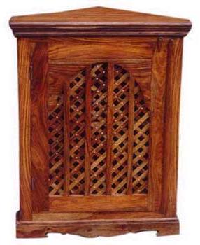 Rectangular Polished Wooden Bedside Cabinet, Color : Brown