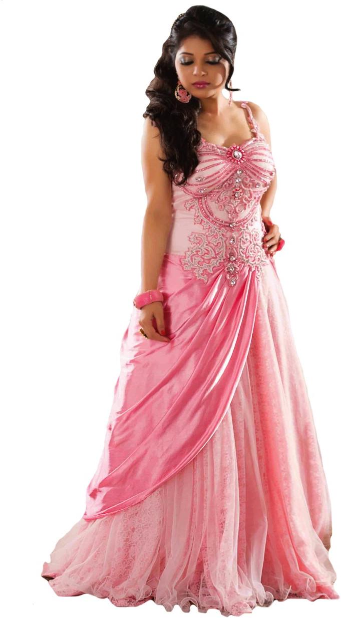 Classy Mistyrose & Rose Pink Gown