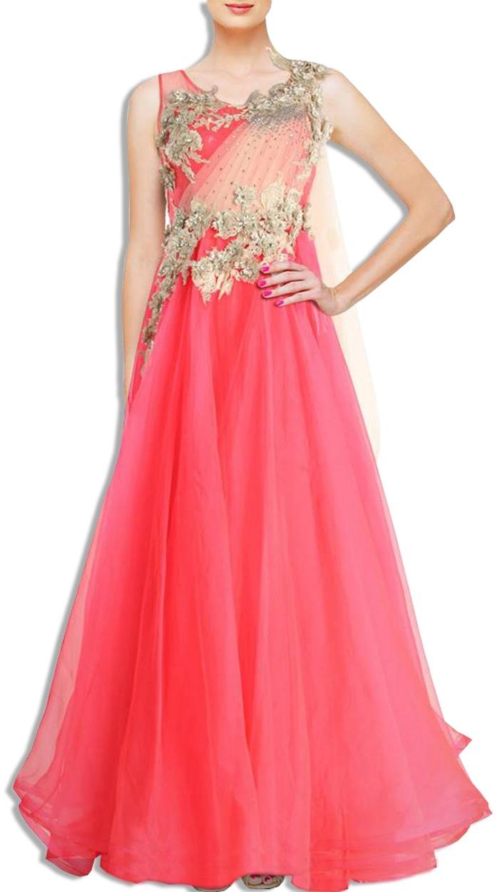 Pink Floor Length Gown