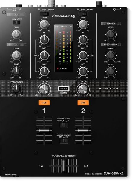 Pioneer DJM-250MK2 2-Channel Mixer, Color : Black