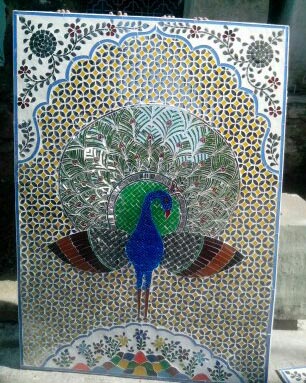 Glass Artwork Peacock