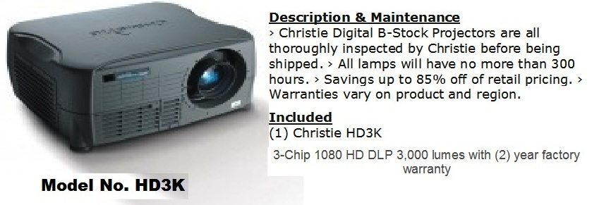 Lcd Projector Christie Hd 3k