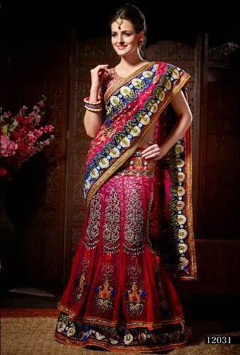 Rani Pink Wedding Sarees, Blue Wedding Sarees