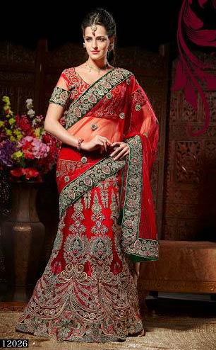Red Wedding Saree with Heavy Embroidery