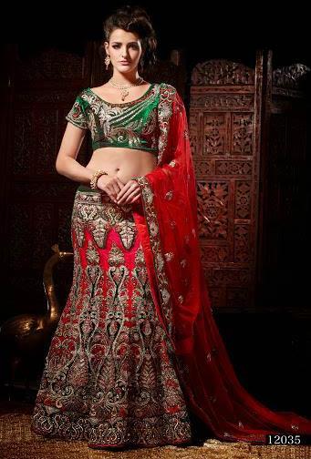 Royal Red Wedding Sarees, Green Wedding Sarees by Samoni Style, Royal ...