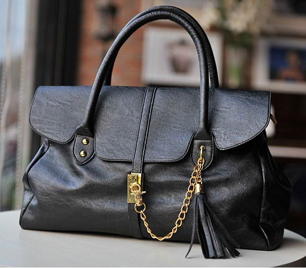 M.R.Creations Ladies Tote Bag, Color : Black