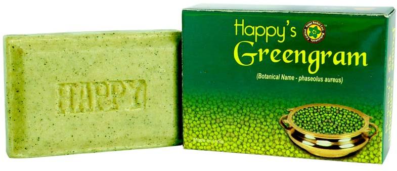 Square Handmade Herbal Green Gram Soap, for Bathing, Skin Care, Form : Solid