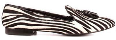 Antique Zebra Printing Faux Leather Womens Loafers