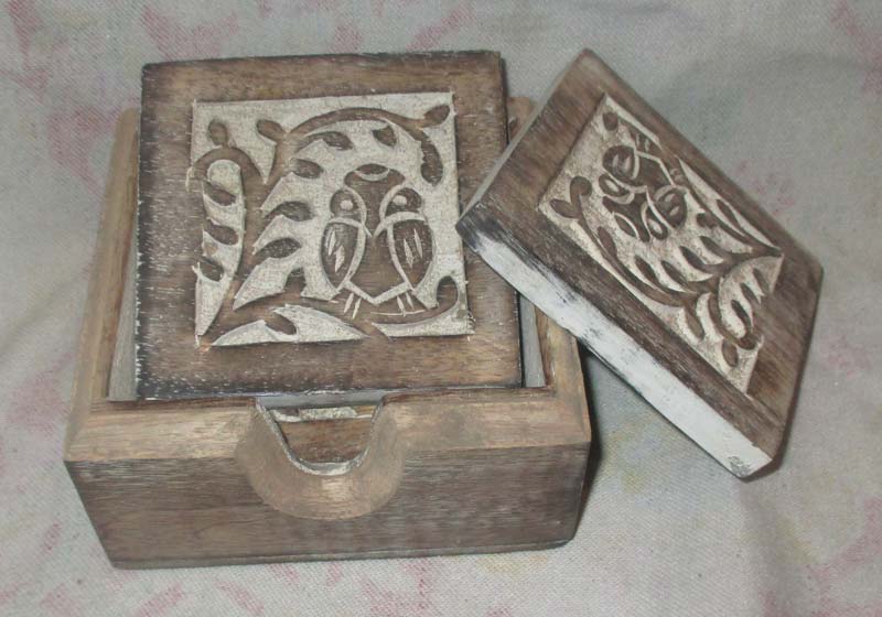 Wooden 6 Piece Coaster Set